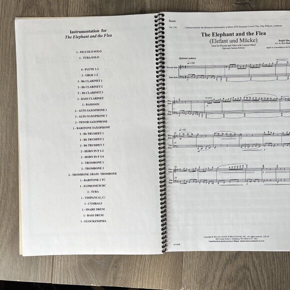 Elephant And The Flea, The Sheet Music Score An Piccolo Tuba For Concert Band - Picture 5 of 6